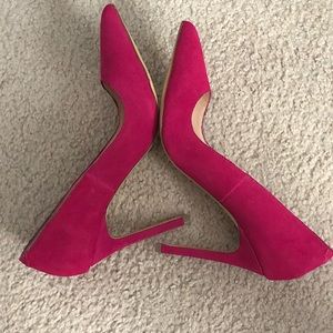Suede Magenta Stilettos